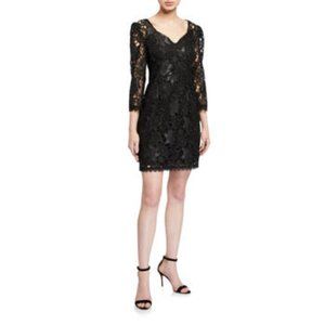 NWT NANETTE LEOPORE Black Lace V-neck Mini Dress